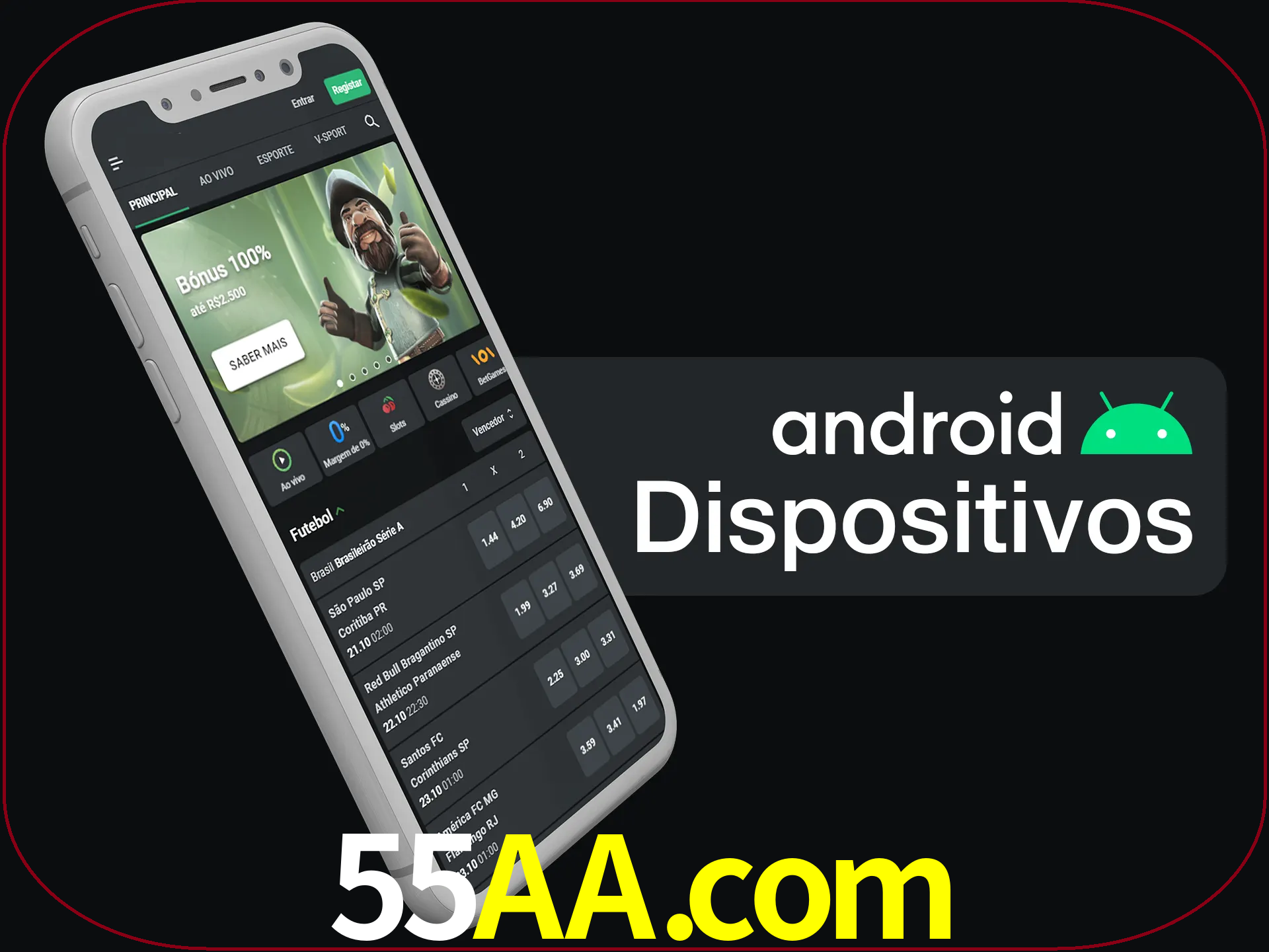 O aplicativo suporta a maioria de todos os dispositivos Android.